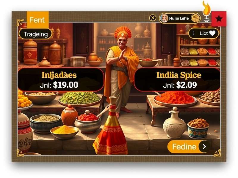Spice Journey Quest gameplay screenshot showing vibrant Indian market